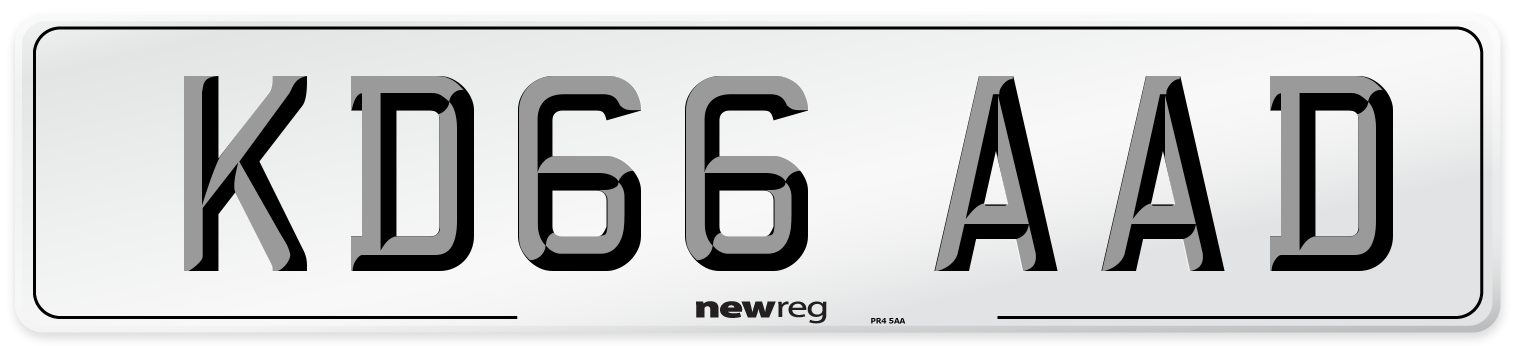 KD66 AAD Number Plate from New Reg